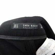 ザラ ベーシック ZARA BASIC パンツ ワイドパンツ バギー スリット シンプル S ブラック 黒 /KT20 レディース_画像3