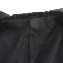 トゥモローランド TOMORROWLAND テーラードジャケット 背抜き シングル ストライプ ウール 44 黒 ブラック オフホワイト /BD ■OS_画像8