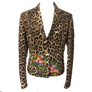 Moskino Moschino Beauty Tastered Jacket Blaster Leeze Leopard Pattern Emelcodery Honkiri Feather 7b коричневый чай 42 S ~ m nga35