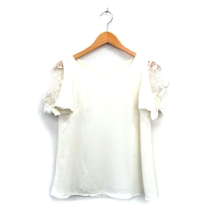 シンシアローリー CYNTHIA ROWLEY カットソー Tシャツ 半袖 袖レース シンプル 2 アイボリー 白 /KT33 レディース