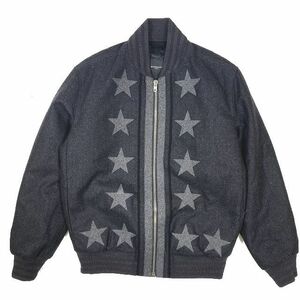  beautiful goods 14AWji van si.GIVENCHY Riccardo Tisci period jacket blouson outer Star melt n wool Zip up gray size XS