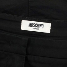 モスキーノ MOSCHINO ラインストーンスカート ミニ 台形 コットン USA4 黒 ブラック /DO ■OS レディース_画像3