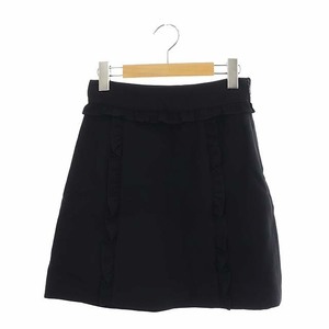  MiuMiu miumiu frill trapezoid skirt Mini 38 black black /HS #OS lady's 