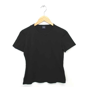 マックスマーラ MAX MARA Tシャツ カットソー 丸首 ロゴプリント 半袖 M 黒 ブラック /TT2 レディース