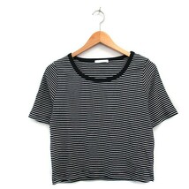 フーズフーチコ who's who Chico カットソー Tシャツ 半袖 コットン ボーダー F ブラック 黒 /KT27 レディース_画像1