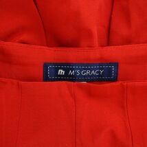 エムズグレイシー M'S GRACY プリーツスカート フレア ひざ丈 38 M 赤 レッド /HN11 レディース_画像7