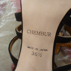 チェンバー CHEMBUR 定価30000円以上 スエードサンダル 黒 ブラック 36 1/2の画像5