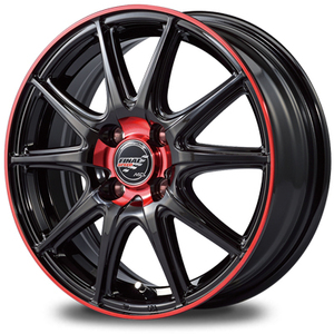 マルカ ホイール ファイナルスピード GRボルト 日産 ウイングロード 12系 MID 【16×6.0J 4-100 INSET43 レッドフレアブラック】 1本単品