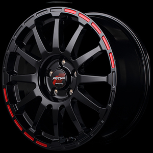 マルカ ホイール RMPレーシング GR12 スバル エクシーガクロスオーバー7 YA系 MID 【17×7.0J 5-100 INSET48 ブラック/レッド】 1本単品