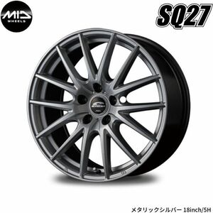 マルカ ホイール シュナイダー SQ27 ホンダ CR-V RE3 RE4 MID 【18×7.0J 5-114.3 INSET50 メタリックシルバー】 1本単品