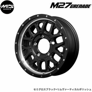 マルカ ホイール ナイトロパワー M27 グレネード トヨタ ハリアー 60系 MID 【16×7.0J 5-114.3 INSET40 ブラック+RVP】 1本単品