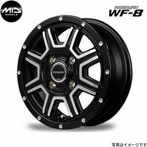 マルカ ホイール ロードマックス WF-8 ホンダ Nワゴン/Nワゴンカスタム JH3 JH4 MID 【14×4.5J 4-100 INSET43 ブラック+R&DP】 1本単品