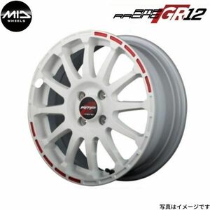 マルカ ホイール RMPレーシング GR12 日産 ノート/ノートeパワー/ニスモ/ニスモS 12系 MID 【16×6.0J 4-100 INSET43 ホワイト】 1本単品