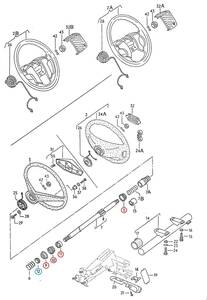 純正 ゴルフ1 ゴルフ2 ゴルフカブリオレ コラード シロッコ パサート等 ステアリングコラム・シャフト・ベアリング ステアリングベアリング
