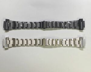 g-shock ga2100 ga2110 gm5600 系用　互換ベルト メタルバンド　シルバー　ブラック　ステンレス製ベルトセット