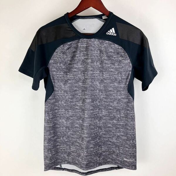 adidas アディダス 半袖 Tシャツ メンズ M グレー カジュアル スポーツ トレーニング ウェア インナー アンダー シャツ シンプル ロゴ