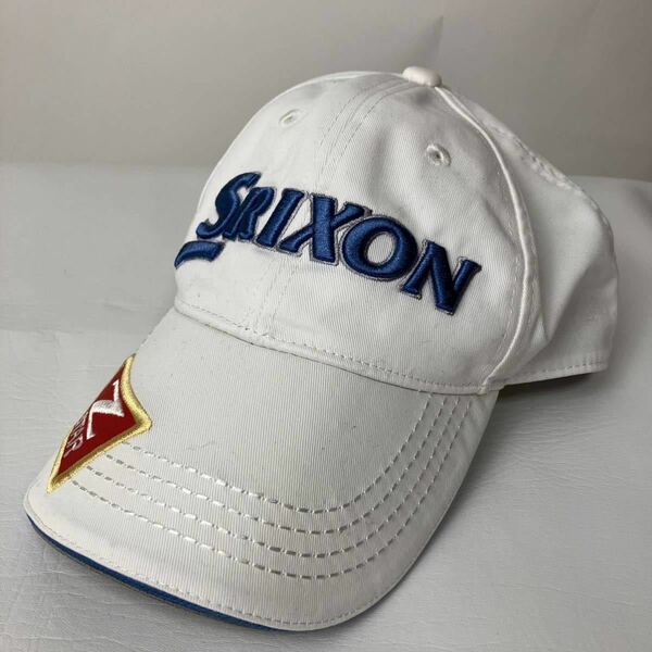 SRIXON スリクソン キャップ 帽子 メンズ フリーサイズ 白 ホワイト カジュアル スポーツ トレーニング golf ゴルフ シンプル ロゴ 刺繍