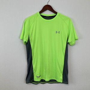 大きいサイズ 吸水速乾 機能性繊維 UNDER ARMOUR アンダーアーマー 半袖 LG Tシャツ メンズ イエロー グレー インナー スポーツ ヒートギア