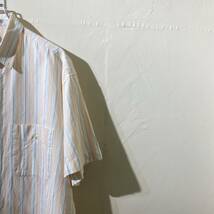 vintage euro cotton stripe design shirt ヨーロッパ古着 ビンテージ 半袖シャツ ストライプシャツ コットンシャツ 80s 90s_画像2