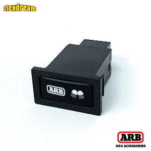 正規品 ARB ランクル80専用 AUX フォグライト 横式 スイッチ グリーンLED プッシュボタン T200HLC80AXG 「1」