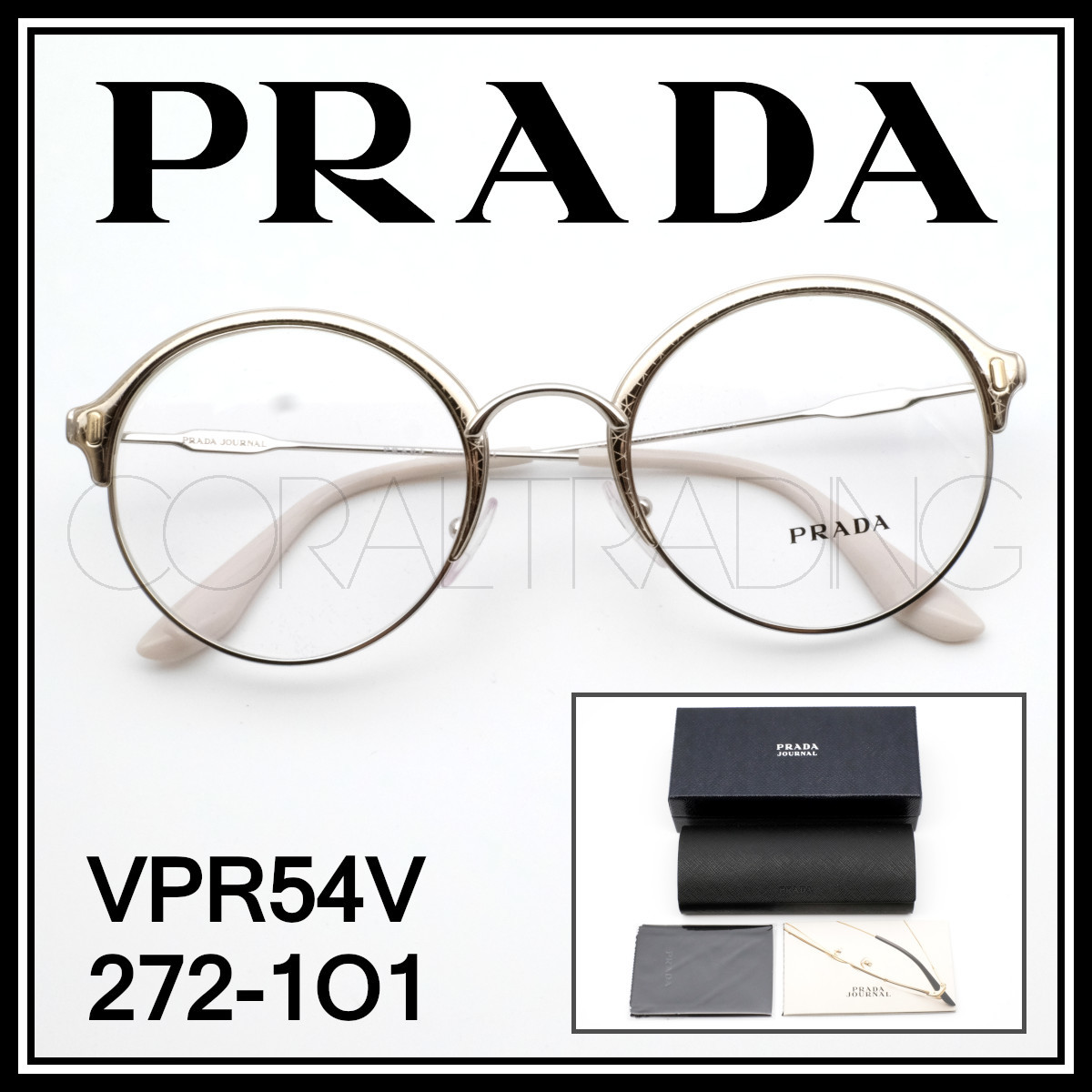 新品本物 PRADA VPRV PRVV ゴールド/シルバー プラダ メタル