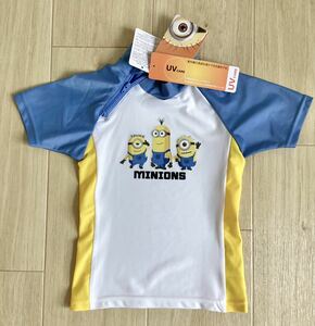 110 minionラッシュガード 半袖 ハーフジップ ディズニー　Disney ミニオン　ユニバーサルスタジオ　ユニバ　水鉄砲　水遊び　プール