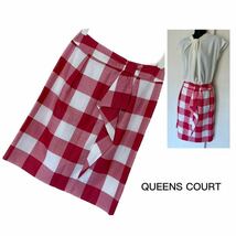 ☆新品☆ QUEENS COURT クイーンズコート チェック柄スカート サイズ2_画像1