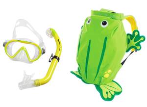 mares SEA FRIENDS KIDS YELLOW( лягушка ) маска & snorkel & сумка. 3 пункт SET товар вносить изменение поэтому, цена снижена 