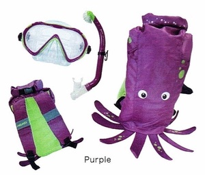 mares　SEA FRIENDS KIDS　PURPLE（タコ） マスク＆スノーケル＆バッグの3点SET　商品入れ替えの為、値下げしました