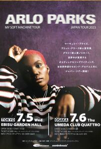 ARLO PARKS (a-ro* park s) MY SOFT MACHINE TOUR 2023 JAPAN leaflet not for sale 