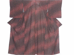 お仕立て上がり　正絹　絽織　小紋　単衣仕立て　広襟　良品 　