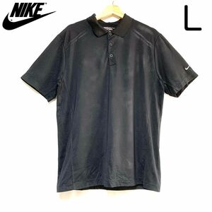 輸入古着 Nike Golf ナイキゴルフ ポロシャツ 無地 シンプル ブラック ワンポイント刺繍