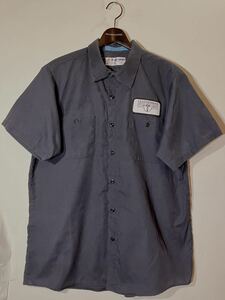 90's USA企画 old vintage ARAMARK WORK SHIRT オールド ビンテージ アラマーク ワークシャツ 半袖シャツ L スケート ストリート アメカジ