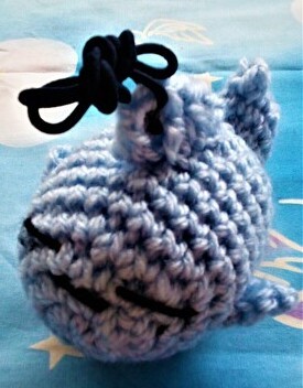 AM miscellaneous goods ■Ayu Goldfish Blue Only Blue Knitted Doll with Elastic String Cute Gift Handicraft Handmade Ayu Manju., toy, game, stuffed toy, Amigurumi