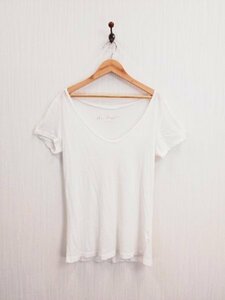 ap7468 ○送料無料 新品 (タグカット) レディース 無地 Tシャツ Mサイズ ホワイト フレンチ袖 薄手 透け感 綿100% 清涼感 ゆったり