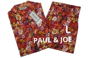 即決★ポール＆ジョー PAUL & JOE PARIS スリーシーズンパジャマ イングリッシュガーデン（L）オレンジ系 新品