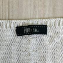 AS0215 美品 POASHA パシャ レディース トップス ベスト ジレ 袖無 ニット ホワイト 白 ケーブル編み かわいい シンプル 秋冬 キュート_画像8