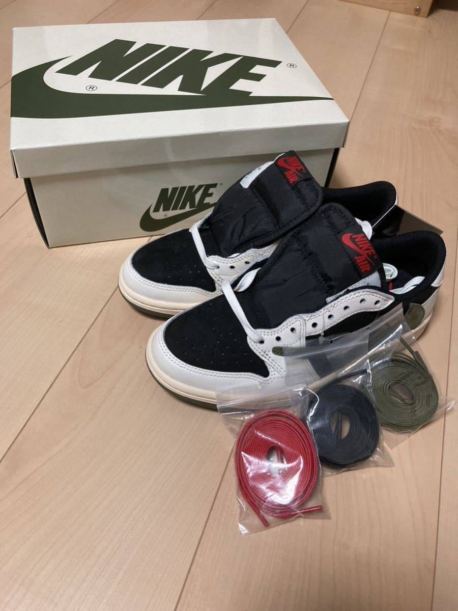 Travis Scott × Nike WMNS 22.5cm Air Jordan 1 Low OG Medium Olive