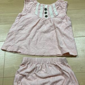 70㎝　ベビー服　女の子　セットアップ　上下　新品　夏服　女の子 プチバトー ショートパンツ プティマイン