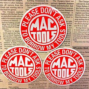 ステッカー 3枚セット/ MAC TOOLS マックツールズ ラウンド アメリカン雑貨 シール USA 耐水 車 バイク アドバタイジング カーアクセサリー