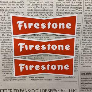 ステッカー 3枚セット／Firestone ファイアストン シール ビニール アメリカン雑貨 USA ロゴマーク USA 車 バイク ブリヂストンタイヤ　