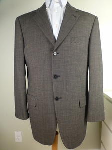 ◆JOSEPH ABBOUD ジャケット 41R 美品 黒 ベージュ キングサイズ ジョセフアブード