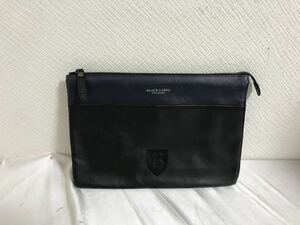  beautiful goods genuine article Black Label k rest Bridge BLACK LABEL original leather hand clutch bag business second bag lady's men's black black 