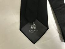 美品本物ランバンLANVINシルクネクタイメンズスーツビジネスアメカジサーフミリタリー黒ブラックゴルフフランス製パーティー結婚式_画像4