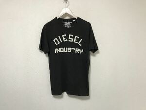 本物ディーゼルDIESELコットン半袖Tシャツメンズアメカジサーフミリタリービジネススーツ黒ブラックS