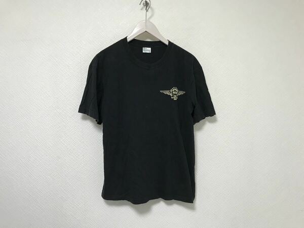 本物アルファインダストリーズALPHAコットンプリント半袖Tシャツメンズアメカジサーフミリタリービジネススーツ黒ブラックM