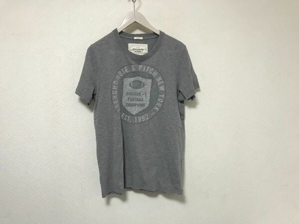 本物アバクロアンドフィッチAbercrombie&Fitchコットンプリント半袖TシャツメンズアメカジサーフミリタリービジネススーツグレーM