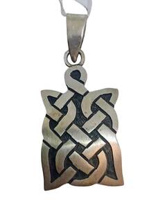 Art hand Auction USA Indian Jewelry Sterling Silver 925 Celtic Pendant Head PH Hopi Handmade 10.85g Double Overlay, accessories, clock, Men's Accessories, Pendant Top, charm