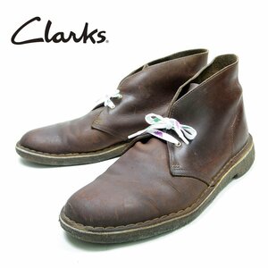 10M inscription 28cm corresponding Clarks Clarks chukka boots short boots leather Brown desert boots / U8360