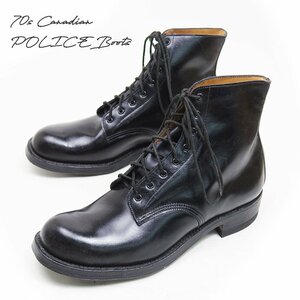  ultimate beautiful goods 70s 29. corresponding POLICE BOOT Police boots Canada police service shoes leather shoes braided up boots Goodyear made law black U8416